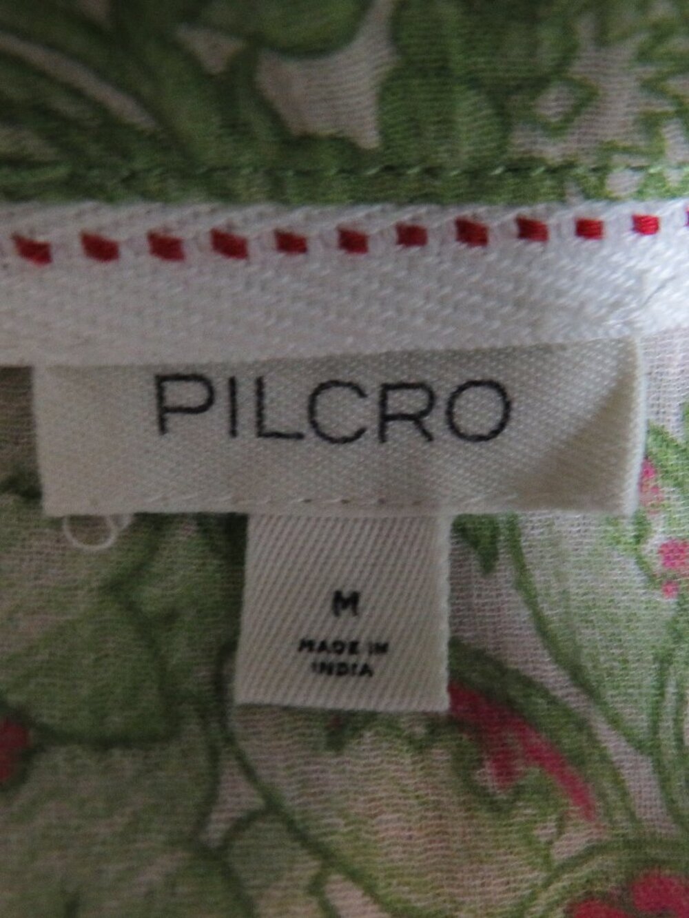 Anthropologie Pilcro Size Medium Green Floral Dolman Sleeve Blouse Button Up - Picture 2 of 8